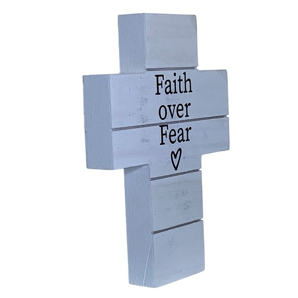 Cross Wall Decor Hanging or Freestanding Religious Home Decor Gift White Black - Picture 4 of 16